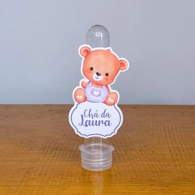 Apliques para Tubetes Personalizados URSINHO LILAS - Decoração de Festa | Lembrancinhas | Aniversário | Personalizados