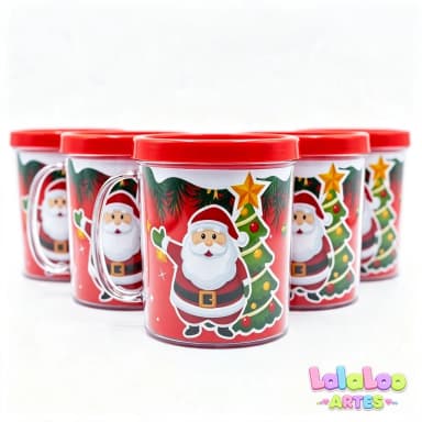 Caneca Natalina Papai Noel | Lembrancinha Presente de Natal | Brinde de Natal