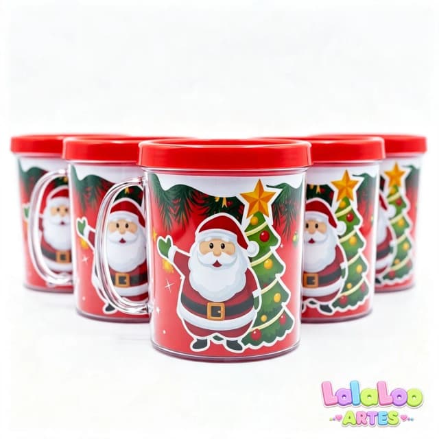 Caneca Natalina Papai Noel | Lembrancinha Presente de Natal | Brinde de Natal