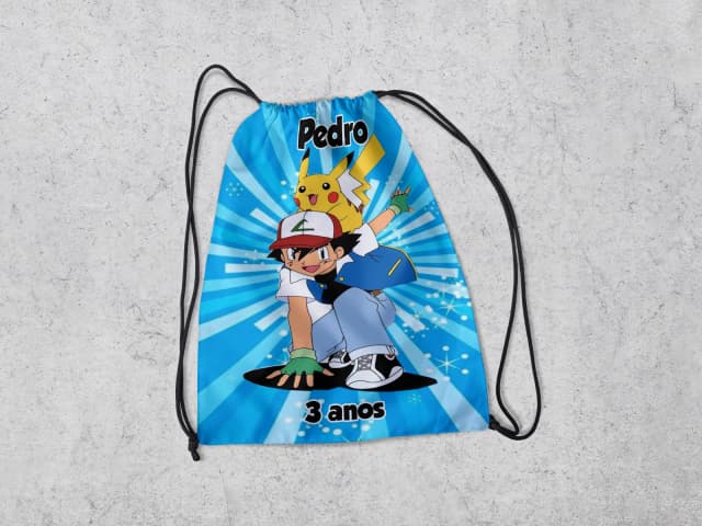 Mochilinha Personalizada para lembrancinhas Pokemon
