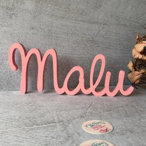 Linha Cursiva -letras Decorativas em mdf Quarto de Bebê