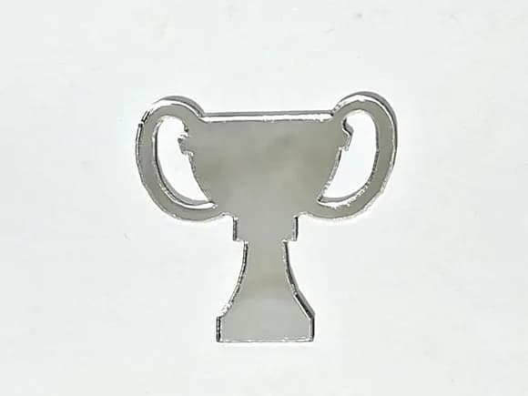 Aplique Troféu em Acrílico Espelhado Prata 10 Peça