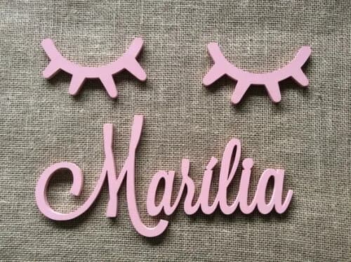 Letras Decorativas Nome De Parede + Sleepy Eyes