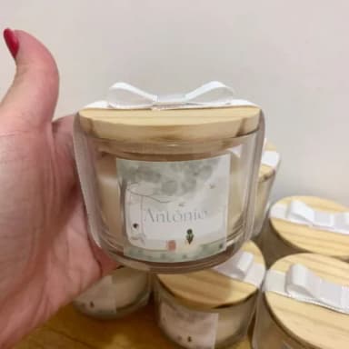 Lembrança Maternidade Vela Vegetal Aromática Pote Vidro