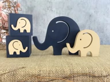 Cubos 6x6cm + 2 Elefantinhos