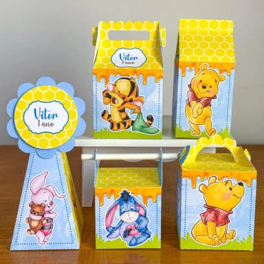 PEGUE E MONTE - Kit Festa URSINHO POOH - Decoração de Festa | Lembrancinhas | Aniversário | Personalizados