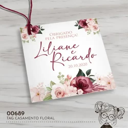 Tag Quadrada Casamento - 00689