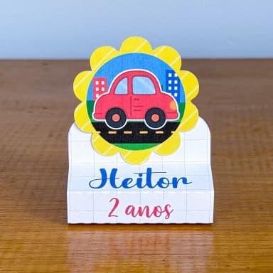 PEGUE E MONTE - Porta Bis Duplo Personalizados CARRINHOS - Decoração de Festa | Lembrancinhas | Aniversário | Personalizados