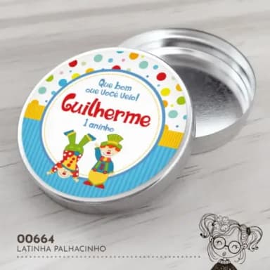 Latinha Adesivada Palhacinhos - 00664