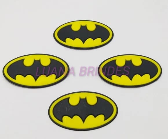 Aplique Emborrachado do Batman - 3,3cm x 5,7cm Pct/6