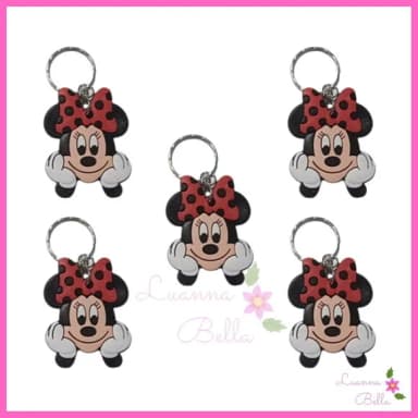 Chaveiro Minie Emborrachado -Pct c/5unds