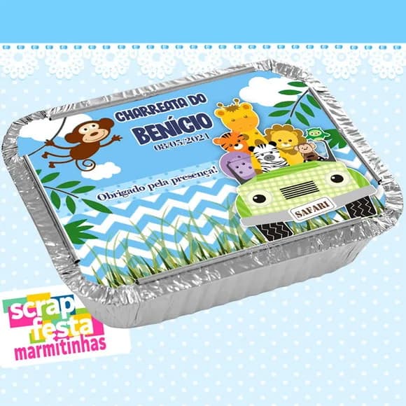Marmitinha Personalizada De Chá De Menino Safari