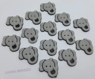 Aplique Mini Elefante de borracha - pct c/ 20 unidades