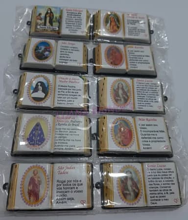 Pingente Livrinho de Acrilico Religiosos Pct 10 Unidades