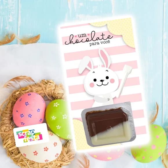 Card com Ducrem/nucita Chocolate com Avelã Festa Páscoa Cute