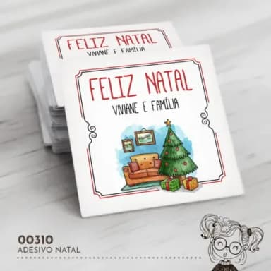 Adesivo Quadrado Natal - 00310