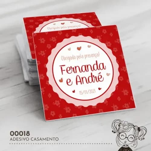 Adesivo Quadrado Casamento - 00018