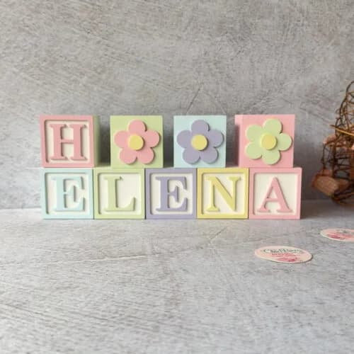Tons Pastel Cubos 6x6cm Decoração Bebê