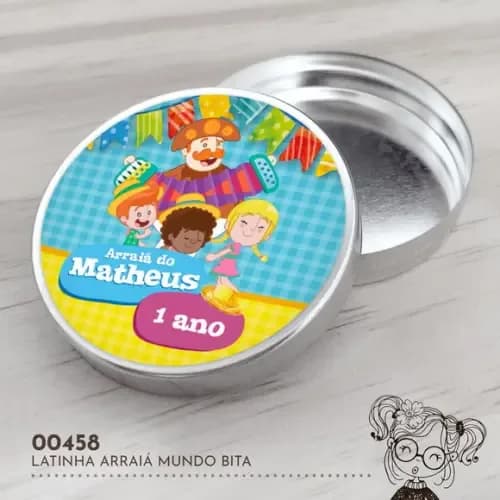 Latinha Adesivada Arraiá Mundo Bita - 00458