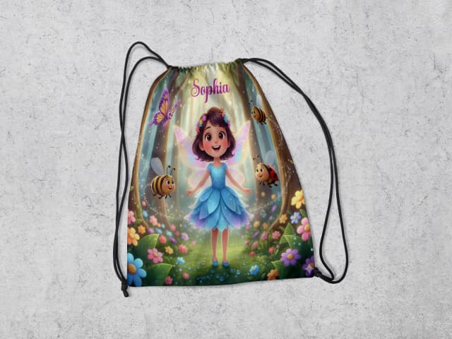 Mochilinha Personalizada para lembrancinhas Jardim Encantado das Fadas
