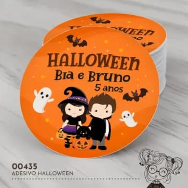 Adesivo Redondo Halloween - 00435