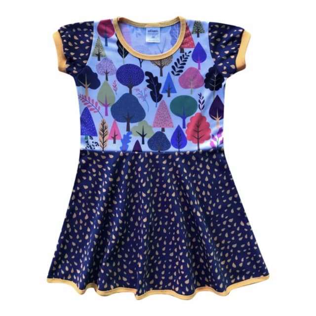 Vestido Infantil Floresta Encantada Bosque Árvores Festa