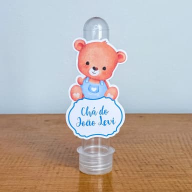 Apliques para Tubetes Personalizados URSINHO AZUL - Decoração de Festa | Lembrancinhas | Aniversário | Personalizados