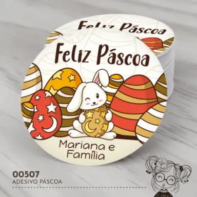 Adesivo Redondo Páscoa - 00507