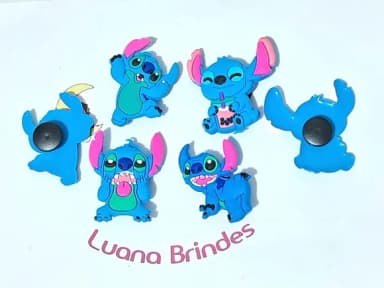 Pins de Crocs Stitch Emborrachado Pacote com 8 Unidades