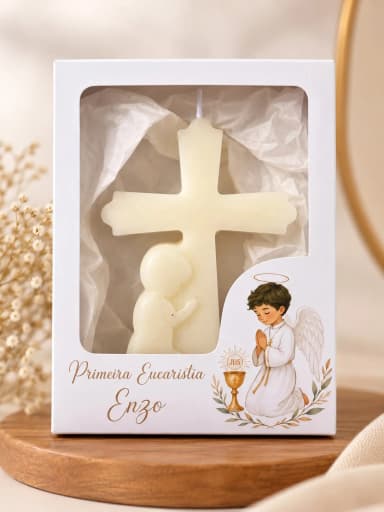 Vela Primeira Eucaristia – Cruz com menino