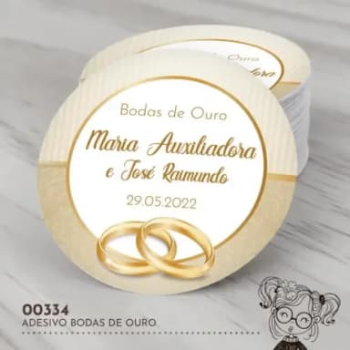 Adesivo Redondo Bodas de Ouro - 00334