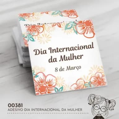 Adesivo Quadrado Dia Internacional Mulher - 00381