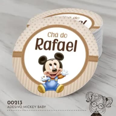 Adesivo Redondo Mickey Baby - 00213