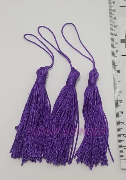 Pingente Tassel de Seda Roxa Pct 10 Unidades