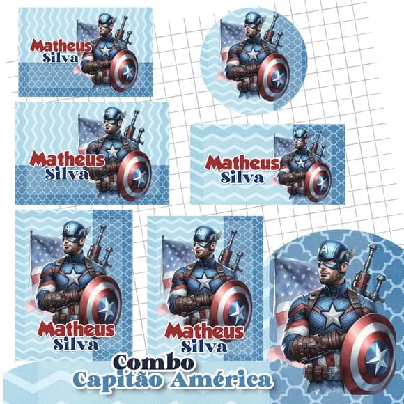 60 Etiquetas Capitão América