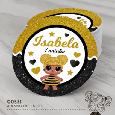 Adesivo Redondo Queen Bee - 00531