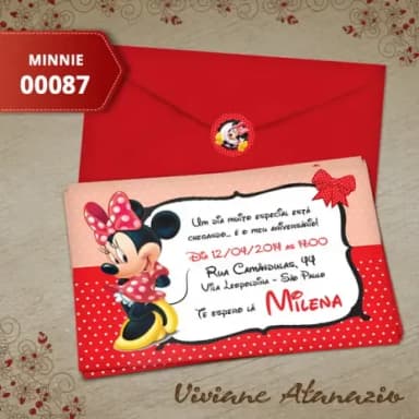 Convite Minnie - 00087