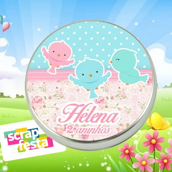 Latinhas Personalizadas Jardim Encantado Passarinhos