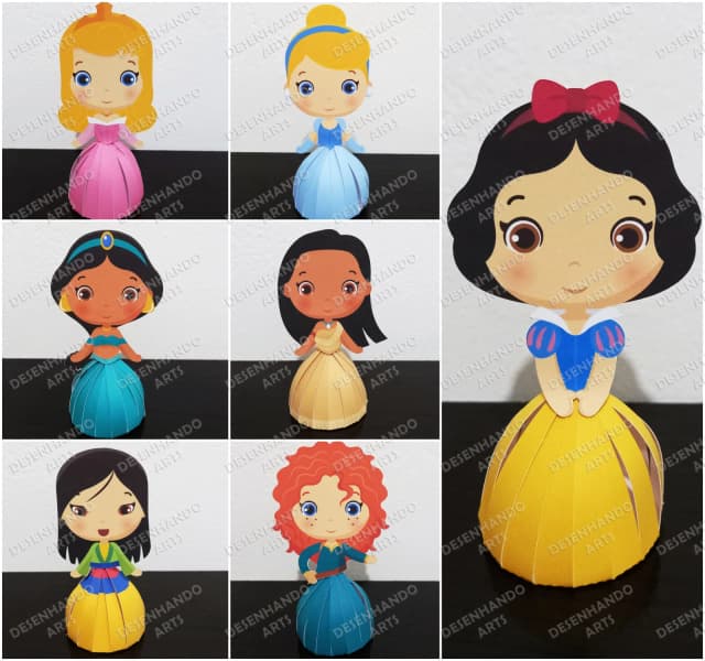ARQUIVO DE CORTE PORTA BOMBOM PRINCESAS CUTE 01