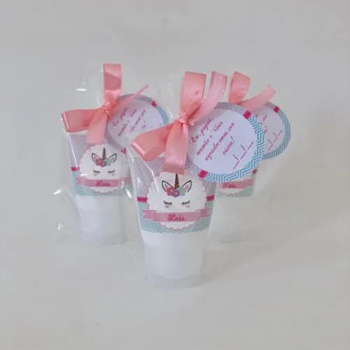Lembrancinha Maternidade Hidratante Unicórnio Rosa e Verde