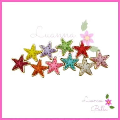 Aplique de Plástico Estrela do Mar varias cores-Pct c/12unds