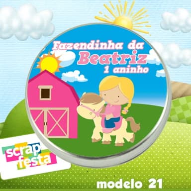 Latinhas Personalizadas Festa Fazendinha Menina Rosa