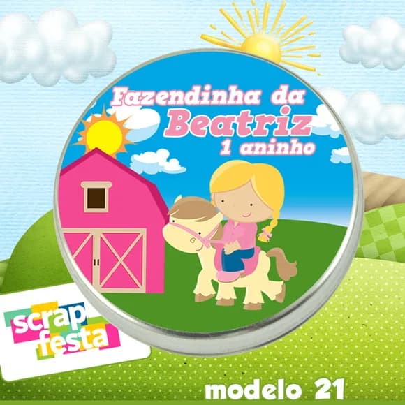 Latinhas Personalizadas Festa Fazendinha Menina Rosa