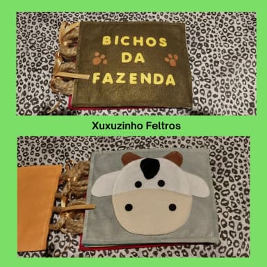 Livro sensorial de feltro Bichos da Fazenda