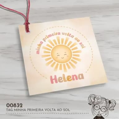 Tag Quadrada Minha Primeira Volta ao Sol - 00832