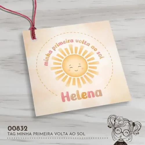 Tag Quadrada Minha Primeira Volta ao Sol - 00832
