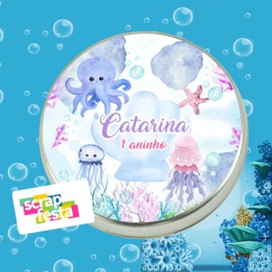 Latinhas Personalizadas Fundo do Mar Cute Aquarela