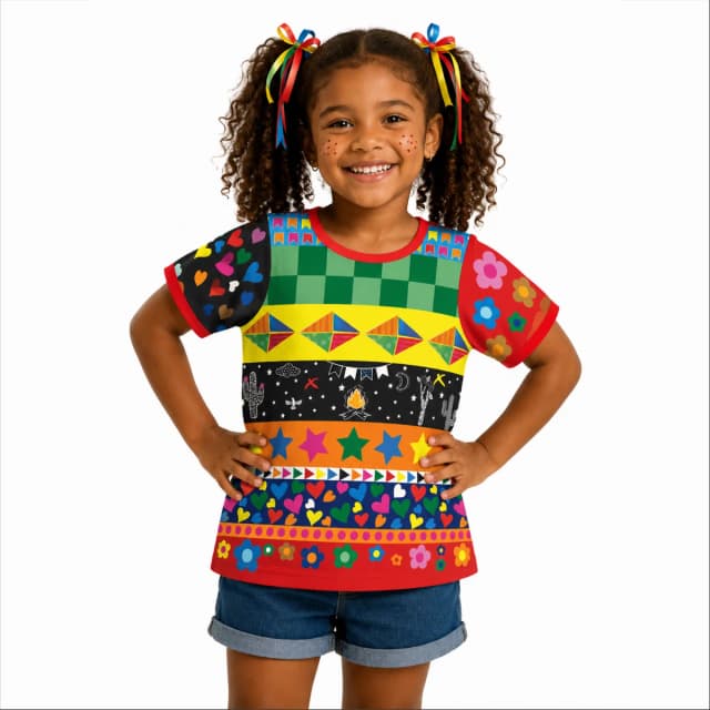 Camiseta Infantil Feminina Caipira Festa