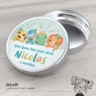 Latinha Adesivada Dino Baby - 00491