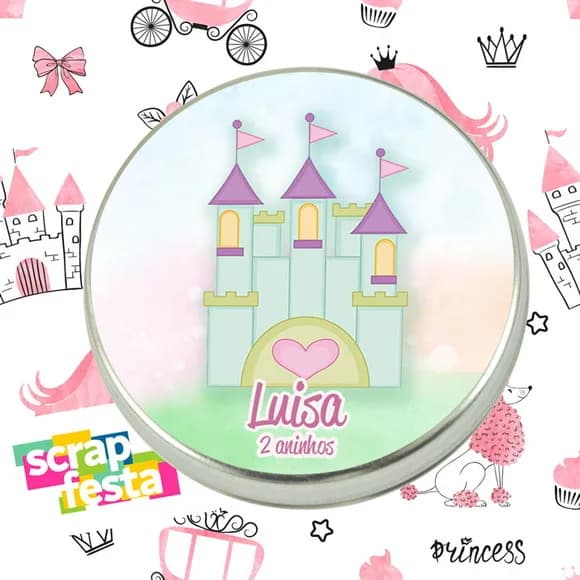 Latinhas Personalizadas Festa Princesas Aquarela